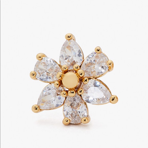 $48 Kate Spade first bloom stud earrings clear / gold - Picture 4 of 7